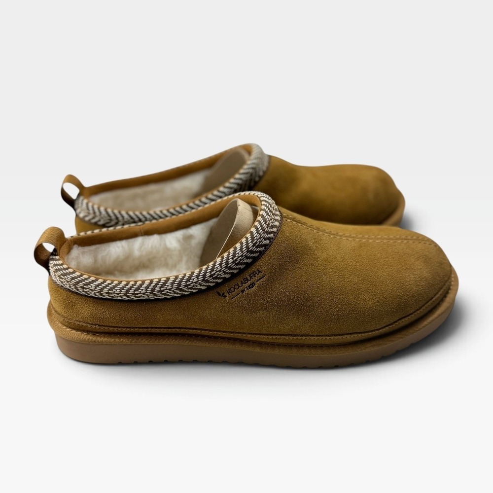 Koolaburra by UGG Burree Slippers Mens 13 Chestnut Suede Faux Fur NIB
